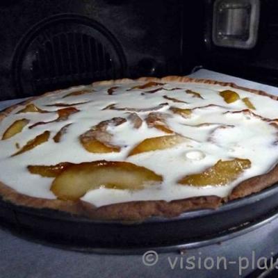 Cuisson de la tarte aux pommes et safran