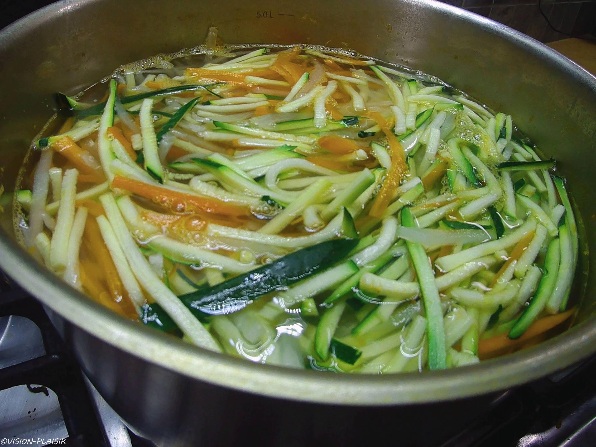 En cuisson de la julienne de legmes resultat