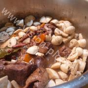 préparation coq au vin